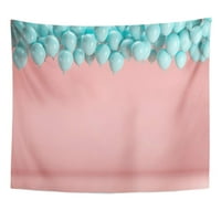 Bijeli objekt Plavi baloni koji plutaju u ružičastoj pastelnoj sobi Zidna umjetnost Viseća tapiserija