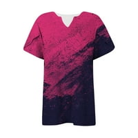 Ljetna bluza Ženske plusne vrhove Ljetni lati rukav T majica Ležerne prilike sa slobodnim tiskovima Vreći Tees Dame Top Hot Pink 3xl