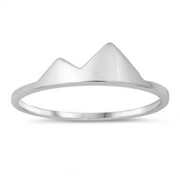 Rocky Mountain High Poljski prsten. Čvrsti sterling srebrni bend nakit ženski muški unise veličine 10