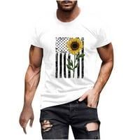 Snoarin 4. srpnja Košulje Plus veličine Muški ljetni vrhovi tiskani šorc rukavi okrugli vrat Sportski