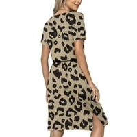 Ernkv Ženska dužina koljena Bluouson Dress Clearence Tie Dye Leopard Ispiši zaslonu Slobodno vrijeme