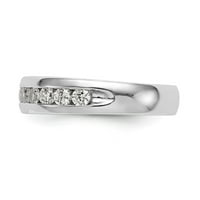 Čvrsta 14K bijelog zlata 11-kamena dijamantna kanala za vjenčani prsten sa CZ COBIC cirkonijom veličine