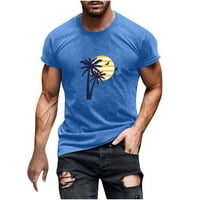 Njoeus majice za muškarce Ljeto Udobne boje Thirt Muškarci Ležeran okrugli vrat 3D digitalni ispis Pulover