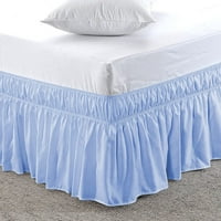Potpuna krevetna suknja Elastična omotač oko, pamučni prašini, jednostavan fit s 12 prilagođenim