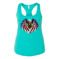 Orao američke krila zastava USA Pride Americana American Pride Ladies Racerback Tank top, tahiti plava,