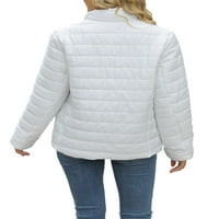 Niveer dugih rukava u boji lagane jakne labave pune zip jakna za jesen zimski casual vrpce majice bijeli xxl