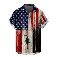 Muška nezavisnost zastava 3D digitalni tisak Personalizirani modni rever dugme T Košulja majica kratka