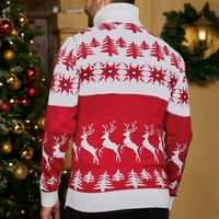 Božićni turtleneck pleteni žakard par džempera Top muškarci m
