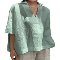 Rejlun Women majica Solid Color TEE V izrez T Majica Baggy Tunic Bluza Osnovni odmor Ljetni vrhovi Lake