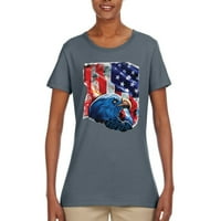 Patriotski orlov američka zastava Americana American Pride Womens Grafička majica, ugljen, X-veliki
