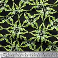 Soimoi crna Georgette viskoza od listova tkanine i cvjetno geometrijsko tiskovina tkanina široko