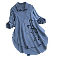 Ženska modna ležerna majica kratki rukav V-izrez dukseri na vrhu bluza Žene Žene bijele pamučne majice