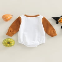 Nituyy novorođenče Djevojke za bebe Halloween Romper kontrastna boja Patchwork dugih rukava okrugli