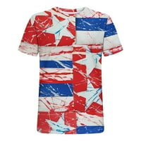 Muški američki 4. srpnja TEE majica kratkih rukava Nezavisnosti Dnevne košulje vrhovi ljetni pamuk labav fit majica Bijela crvena m