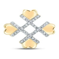 Macey Worldwide Nakit 10k žuti zlatni dijamant Lijep privjesak za srce CTW