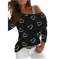 Košulje za žene dugih rukava Ispis labavog pulover tee ženske vrhove