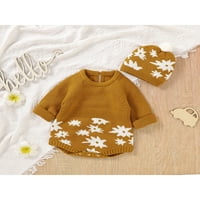 Mialeoley Baby Girls Pleteni džemper Romper Kids Newborn kombinezon jesen zimske odjeće za djevojčicu