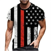Muške američke zastave T-majice Ispiši majicu okrugli vrat kratki rukav crni xxl