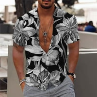 Muške havajske majice kratki rukav casual gumb mens majica sive s