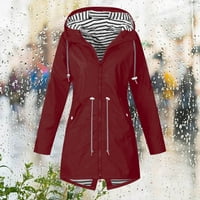 Jeseni jakne za žene Trendy Lagana jakna od pune boje kiše na otvorenom s kapuljačom na otvorenom vjetrov