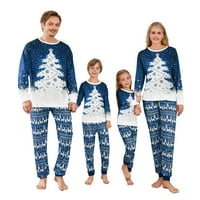 Podudaranje obiteljske božićne pidžame setovi sa snowflakeu stablom tiska dugih rukava i donjih salona