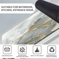 Zemljina prostirka za kupanje, zlatni sivi mramorni neklizajući zapremine super apsorbiraju brzo sušenje za kupaonicu kuhinjska vrata vrata, ekološki prihvatljiva za čišćenje 17 ×