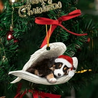 Koaiezne New Sleence Angel Dog Christmas Funs Privjesak Crtani božićni drv Privjesak Božićni ukras Privjesak