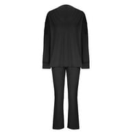 Hot prodajni jeseni ženski vrhovi dugih rukava Svestrani pulover vrhovi V-izrez čvrste žene na vrhu crne s