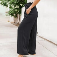 Vedolay ženske hlače Dressy casual ženske hlače visokog struka Stretch Stheatpats casual pantalone, crna 3xl