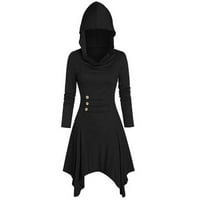 Lydiaunistar vrijeme i trupe žene plus veličina ženske kostime čipke čipke ukupne s kapuljačom Vintage pulover visoke niske zavoja duge haljine ogrtač crna