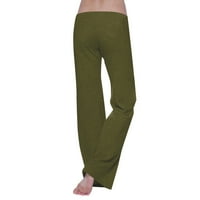 Caveitl ženske casual pantalone, jesenjije vježbanje nogavice Stretch waist dugme Pocket yoga teretana labava hlače zelena, xl