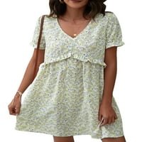 Avamo dame kratke mini haljine Swing Summer Sunduress cvjetni print T Majica Haljina Ženska Ležerna