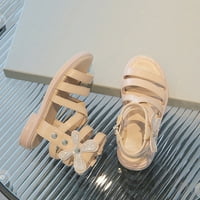 Obuće za djevojke Čvrsto boje ravne otvorene nožne sandale ljetne modne rinestone rimske sandale korejske