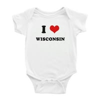 Heart Wisconsin SAD države vole smiješno dijete koje skaču u novorođenoj odjeći