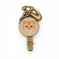Mačje oči uši lifeLike Art Deco modni frizerski čepovi broš vintage metal