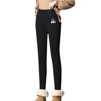 Puuawkoer ženske jesenske zime tople hlače plišane gaćice ispisane hlače casual pantalone ženske pantalone