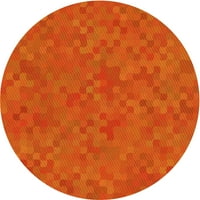 Ahgly Company u zatvorenom okruglom uzorku narančasto crvene narančaste prostirke, 5 'okruglo