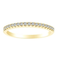0. Carat okrugli oblik bijeli prirodni dijamant napola vječno vjetar vjenčani prsten 18k čvrsto žuto