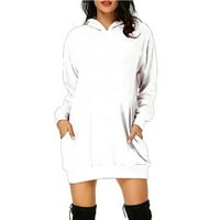 Ljetne haljine za žene A-Line Mini Solid Bohemian Haljine za odmor bijeli s