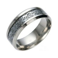 Heiheiup prsten sa srebrnim titanijum zmaj zmaj nehrđajući zlatni čelični prsten čelični prstenovi prstenovi