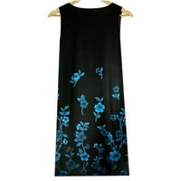 CETHRIO Sun Haljina - Ženska modna ležerna cvjetna sitnica ljetna haljina bez rukava