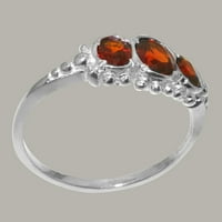 Britanci napravio je 9k bijeli zlatni prirodni prsten za prirodne garnetne žene - Opcije veličine - veličine 6,75