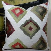 Kolekcija Thomas Burgundija Olive iz vezen posteljina geometrijski jastuk - 11161