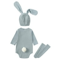 TODDLER Outfits Baby Boys Girls Bunny Ridd God Bodysuit ROMper s dugim zeko ušnim čarapama