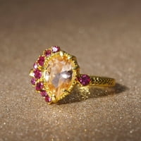 Yolai Bright Amber Ring Amber Nakit Modni nakit angažirani prsten za žene