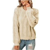 Kostlhq džemperi za začištavanje žena 5,00 USD, jesen i zimski ženski povremeni okrugli pulover za pulover