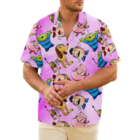 FNNYKO muškarci i dječaci Havajska majica igračka priča Ispisani opušteni-fit casual majica s kratkim