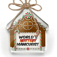 Ornament tiskani jedno strani svjetski najtopliji manikuristički božićni neonblond