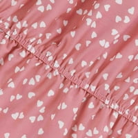Ženske haljine s kratkim rukavima A-line casual ljeto ispisana V-izrez haljina ružičasta 4xl