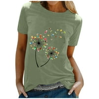 Košulje za žene Grafički labavi vrhovi pisma bluza za bluzu za bluzu O-izrez majica kratkih rukava majice